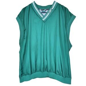 Vintage Reebok windbreaker varsity pullover vest size XL green